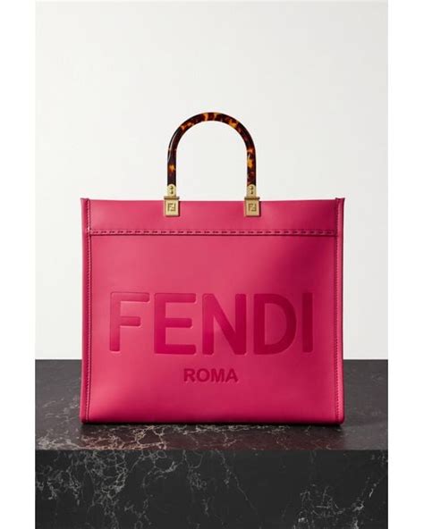 fendi sunshine logo debossed mini tote bag|Fendi sunshine shopper small.